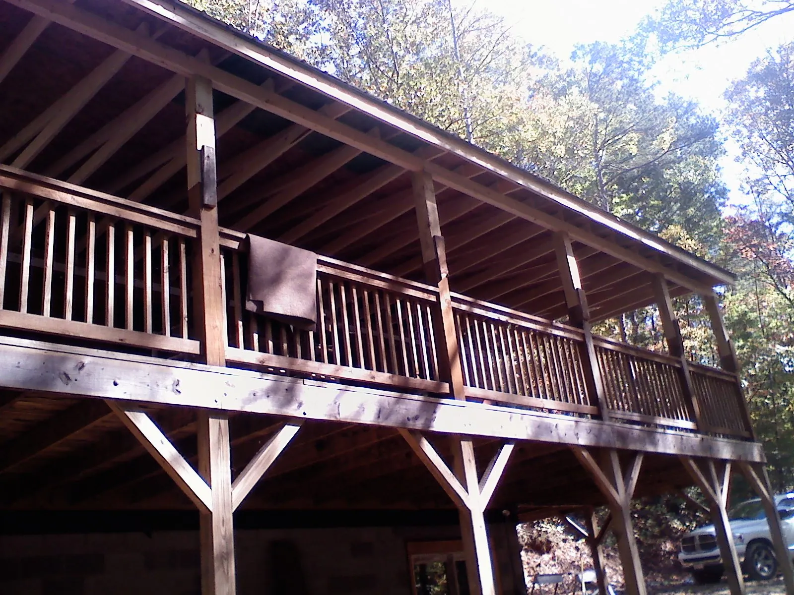 Timber framing under a new elevated porch and deck — Roof Leak Repair in Manahawkin by Roofing Brothers